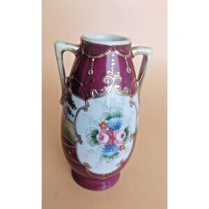 Antique Kinjo Japan Hand-painted Nippon porcelain Vase 1891-1921
